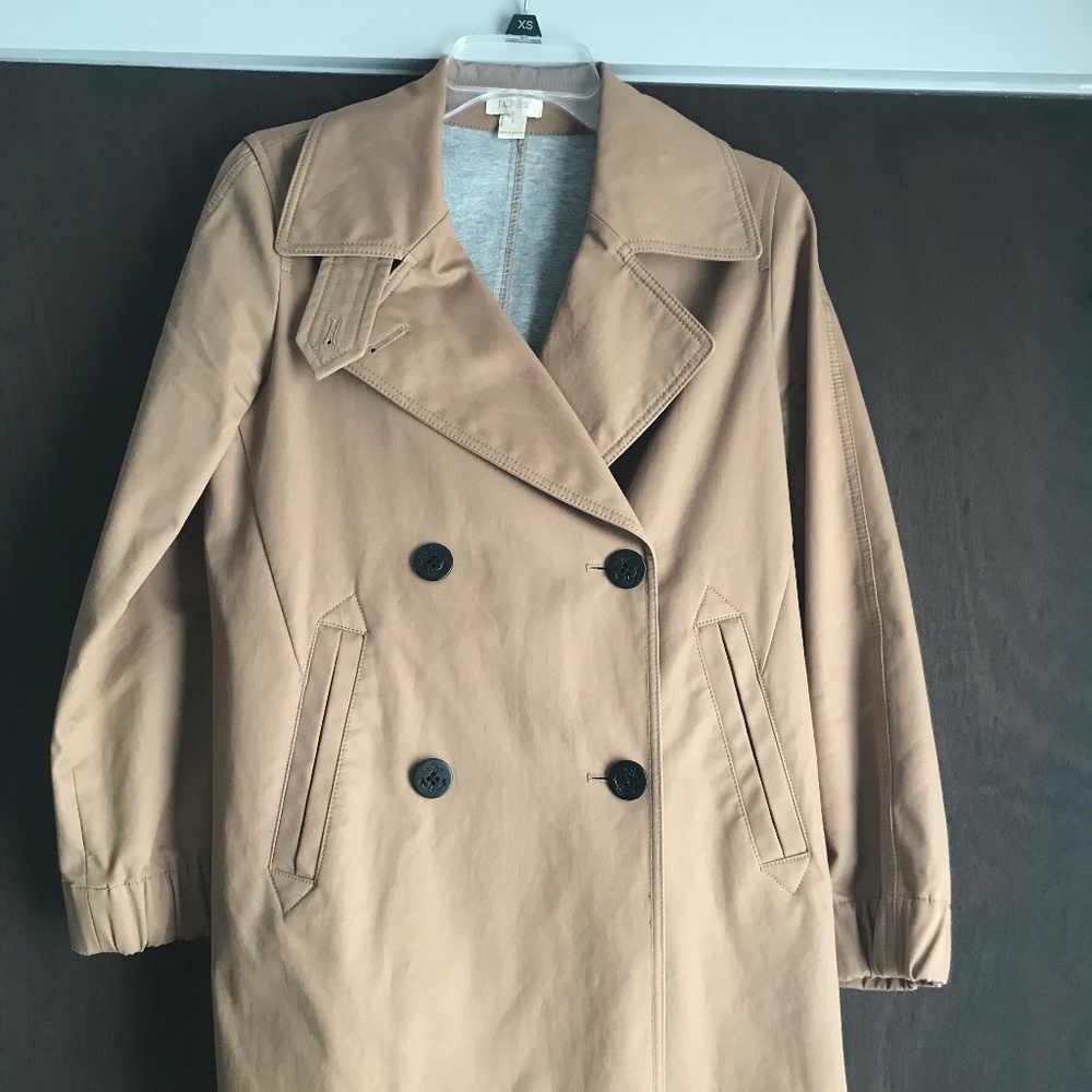 J Crew Jcrew Cotton Camel Khaki Double Breasted Jacket Coat Ladies 4